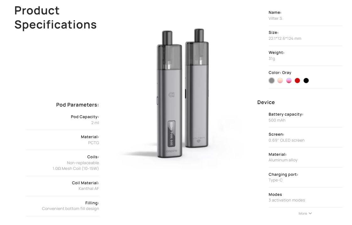原廠正品 Aspire Vilter S Vaporizer Kit 666 2代升級版