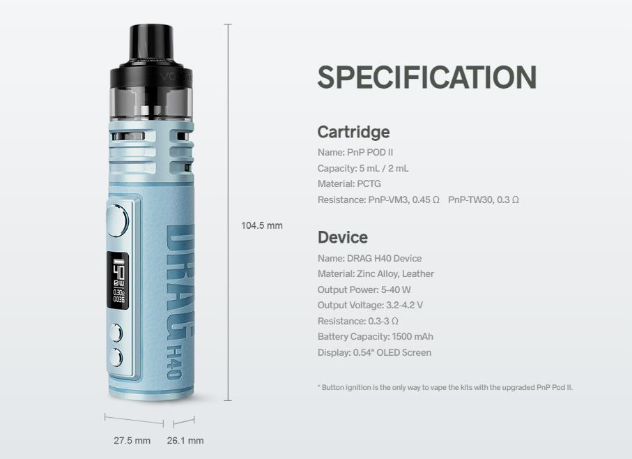 原廠正品 VOOPOO DRAG H40 40W 電子煙主機套裝