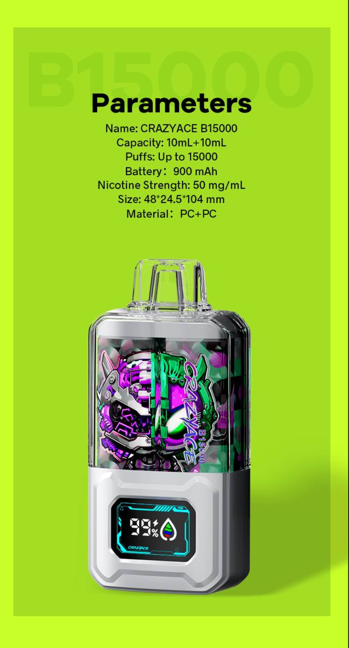 原裝進口 瘋狂CRAZYACE 15000口 一次性  電子煙 拋棄式 小煙