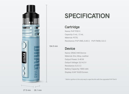 原廠正品 VOOPOO DRAG H40 40W 電子煙主機套裝