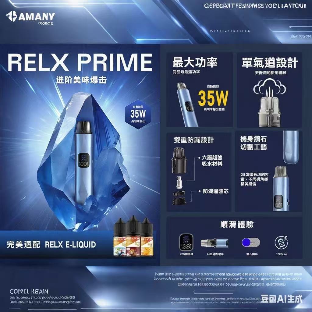 原廠正品 RELX PRIME 全球第一品牌 電子煙  主機套裝 小菸 小煙 自動智控霧化主機｜1000mAh 長效續航
